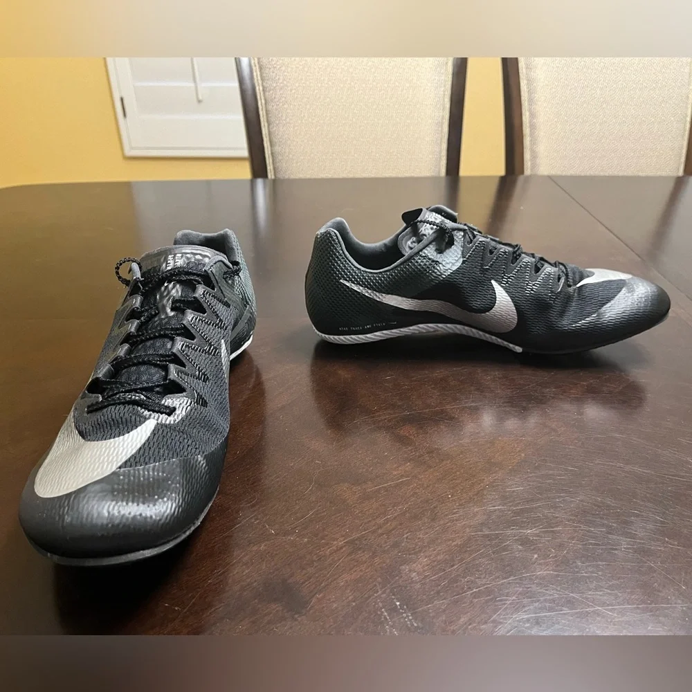 New Nike Zoom Rival Metallic Black travk Field shoes Size US 12 - Picture 9 of 15